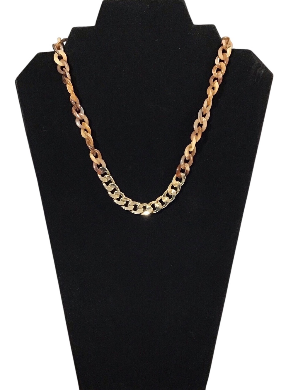 Gold Metal Chain Acrylic Multi Tone Chain Necklace Fashion Jewelry